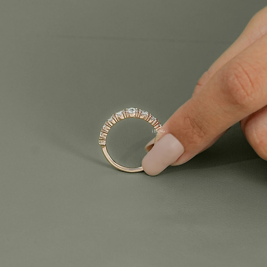 Round Rose Cut Lab Diamond Engagement Ring