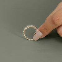 Round Rose Cut Lab Diamond Engagement Ring