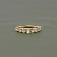 Round Rose Cut Lab Diamond Engagement Ring