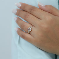 Rose Cut Round Trefoil Cluster Engagement Ring