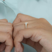 Graduate Setting Rose Cut Round Engagement Ring