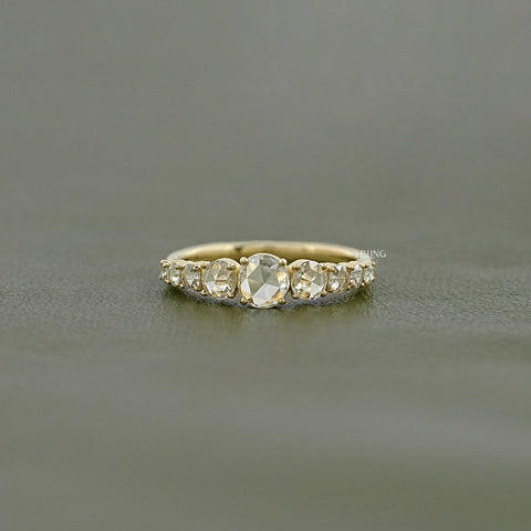 Graduate Setting Rose Cut Round Engagement Ring
