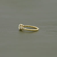 Three Stone Round Rose Cut Accent Engagement Ring