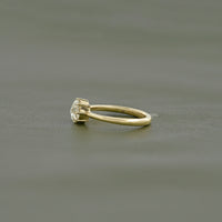 Round Rose Cut Lab Grown Diamond Solitaire Ring