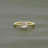 Round Rose Cut Lab Grown Diamond Solitaire Ring