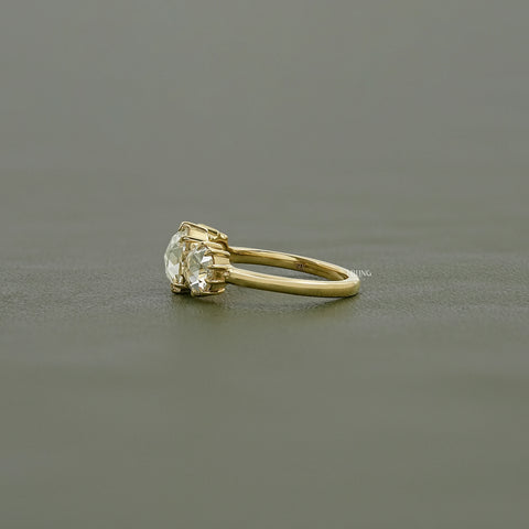 Georgian Style Three Stone Rose Cut Round Diamond Ring