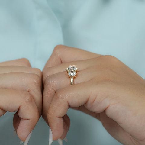 Georgian Style Three Stone Rose Cut Round Diamond Ring