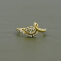 Bezel Set Pear Lab Diamond Knot Engagement Ring