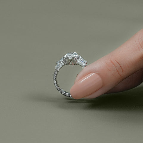 Octagon Lab Grown Diamond Engagement Ring Set