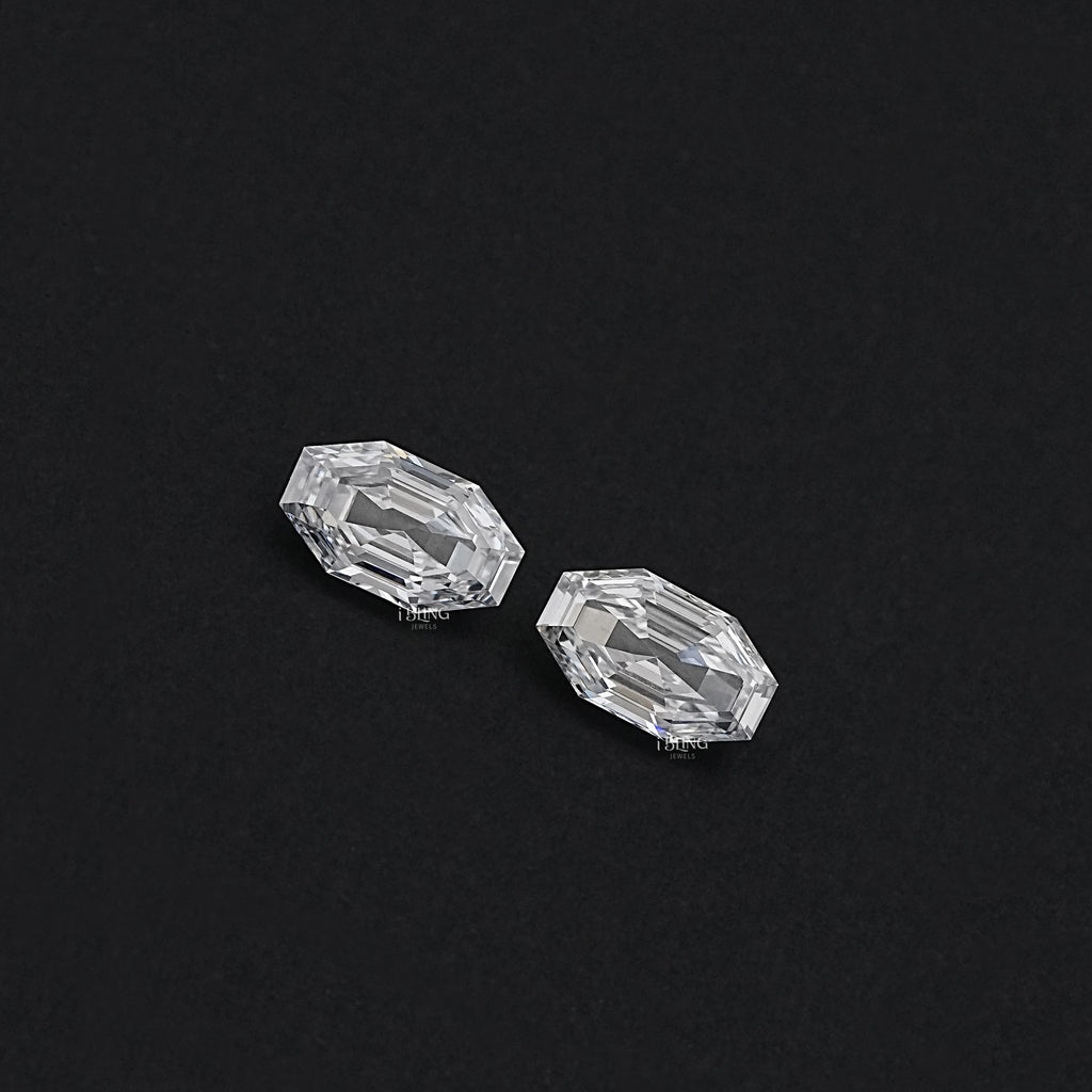 Step Cut Octagon Lab Diamond Matching Pair