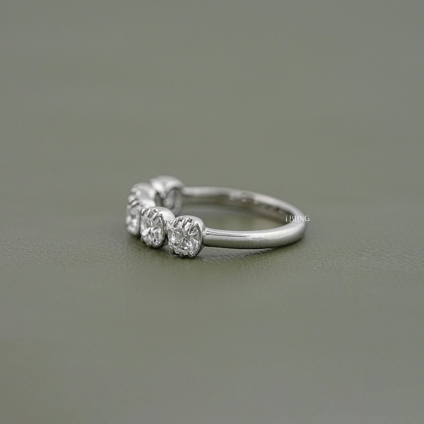Old Mine Cushion Cut Five Stone Ring