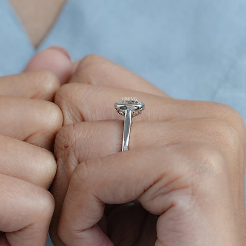 Old Mine Cushion Cut Solitaire Bezel Set Ring