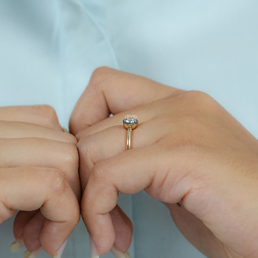 Old European Round Cut Solitaire Engagement Ring