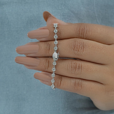 Old European Round Lab Diamond Tennis Bracelet