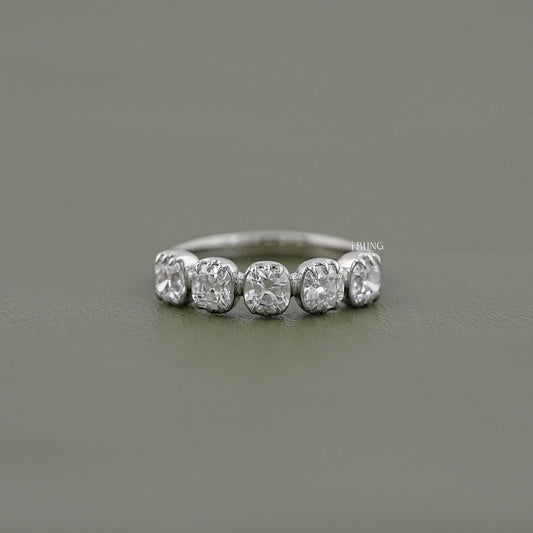 Old Mine Cushion Cut Five Stone Ring