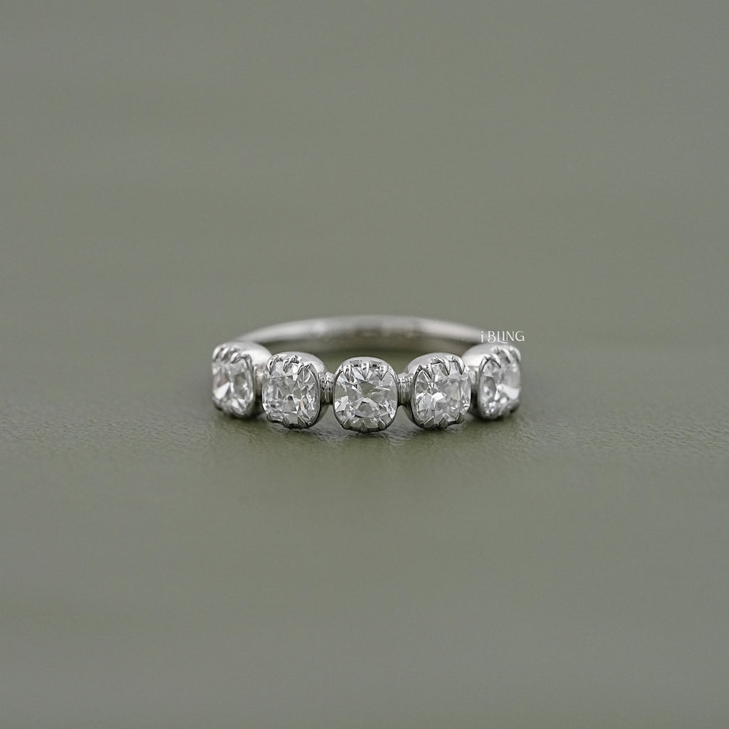 Old Mine Cushion Cut Five Stone Ring