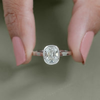 Old Mine Cushion Cut Solitaire Bezel Set Ring
