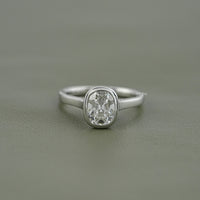 Old Mine Cushion Cut Solitaire Bezel Set Ring
