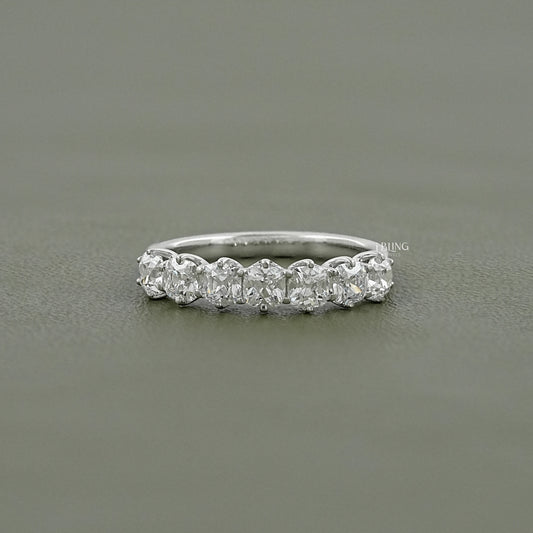 Old Mine Cushion Cut Lab Diamond Half Eternity Band Band