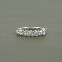 Old Mine Cushion Cut Lab Diamond Half Eternity Wedding Band