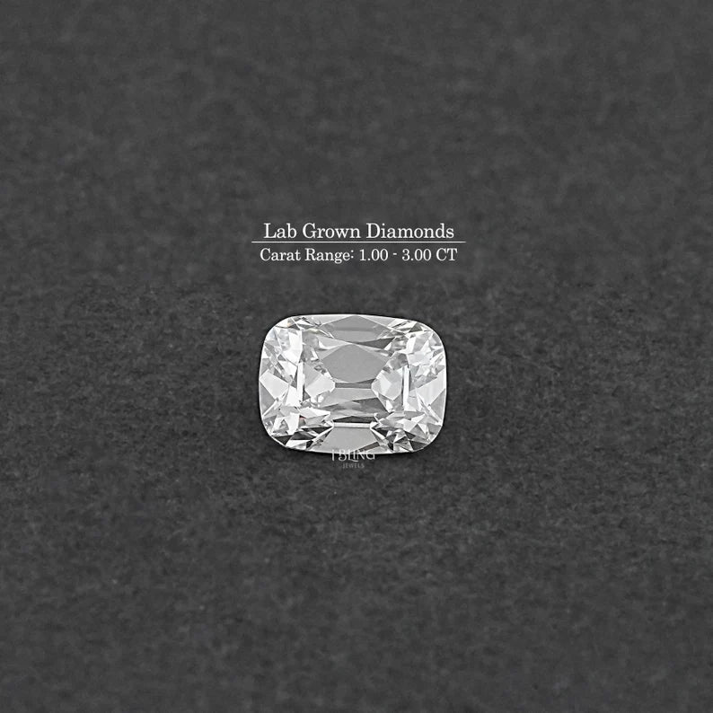 Old Mine Cushion Lab Grown Diamond Old Cut