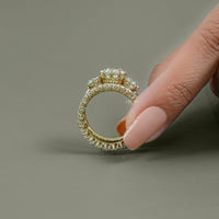 Old Mine Cushion Lab Made Diamond Bridal Ring Set