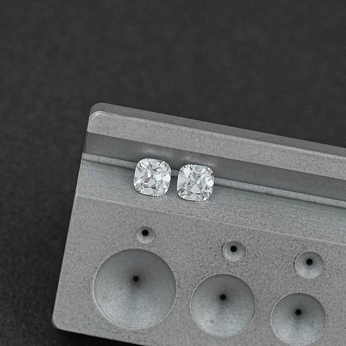 Old Mine Square Cushion CVD Diamond Matching Pair