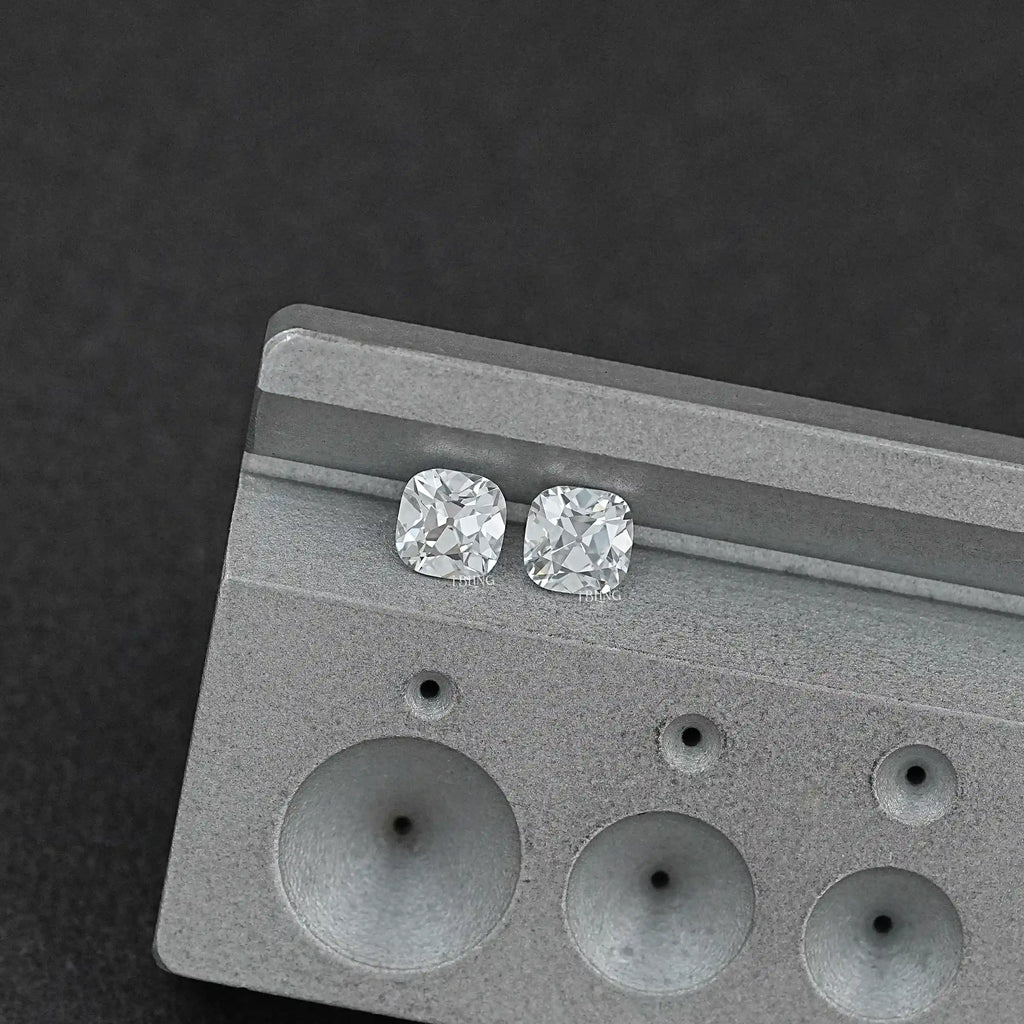 Old Mine Square Cushion CVD Diamond Matching Pair