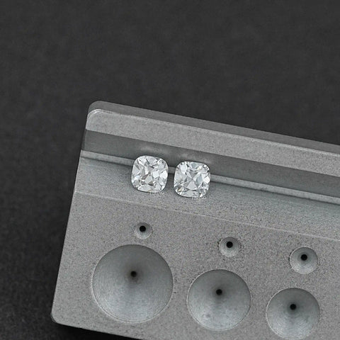 Old Mine Square Cushion CVD Diamond Matching Pair