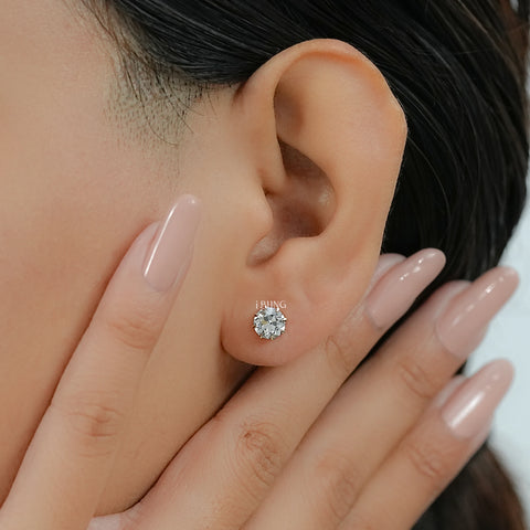 Round Cut Lab Diamond Stud Earrings