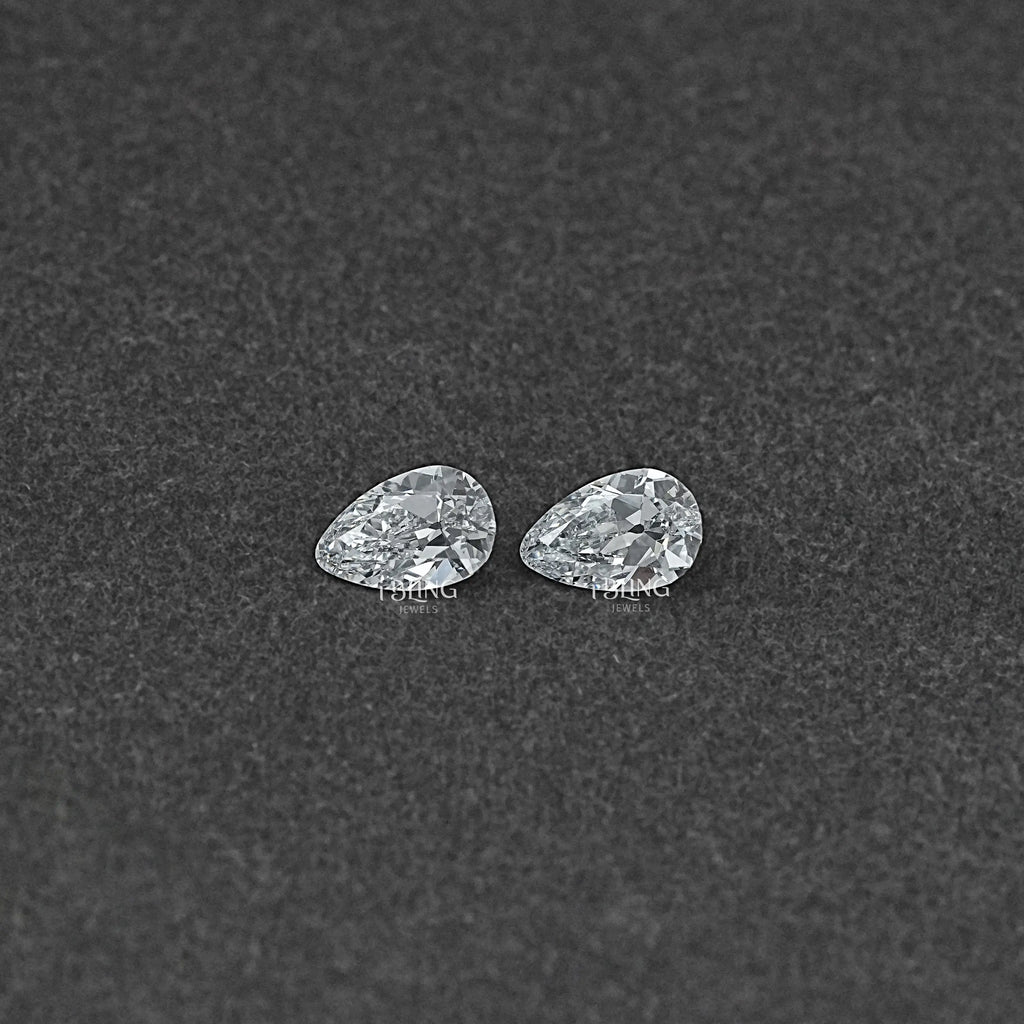 Old Mine Pear Cut CVD Diamond Matching Pair