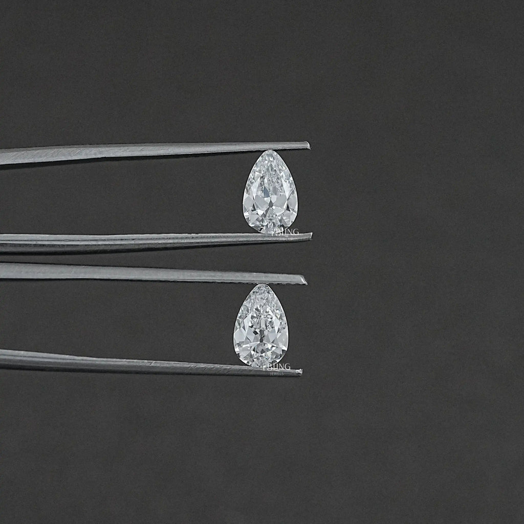 Old Mine Pear Cut CVD Diamond Matching Pair