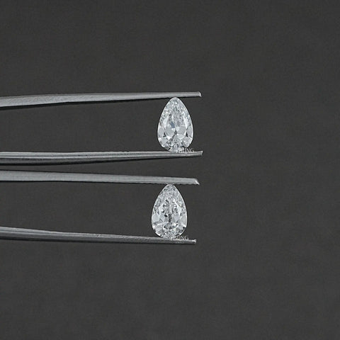 Old Mine Pear Cut CVD Diamond Matching Pair