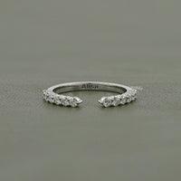 Round Cut Diamond Open Cuff Wedding Band