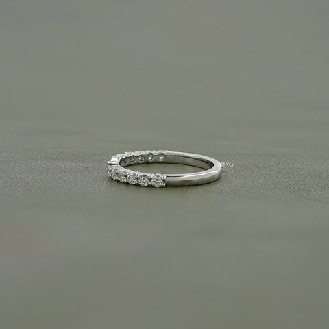 Round Cut Diamond Open Cuff Wedding Band