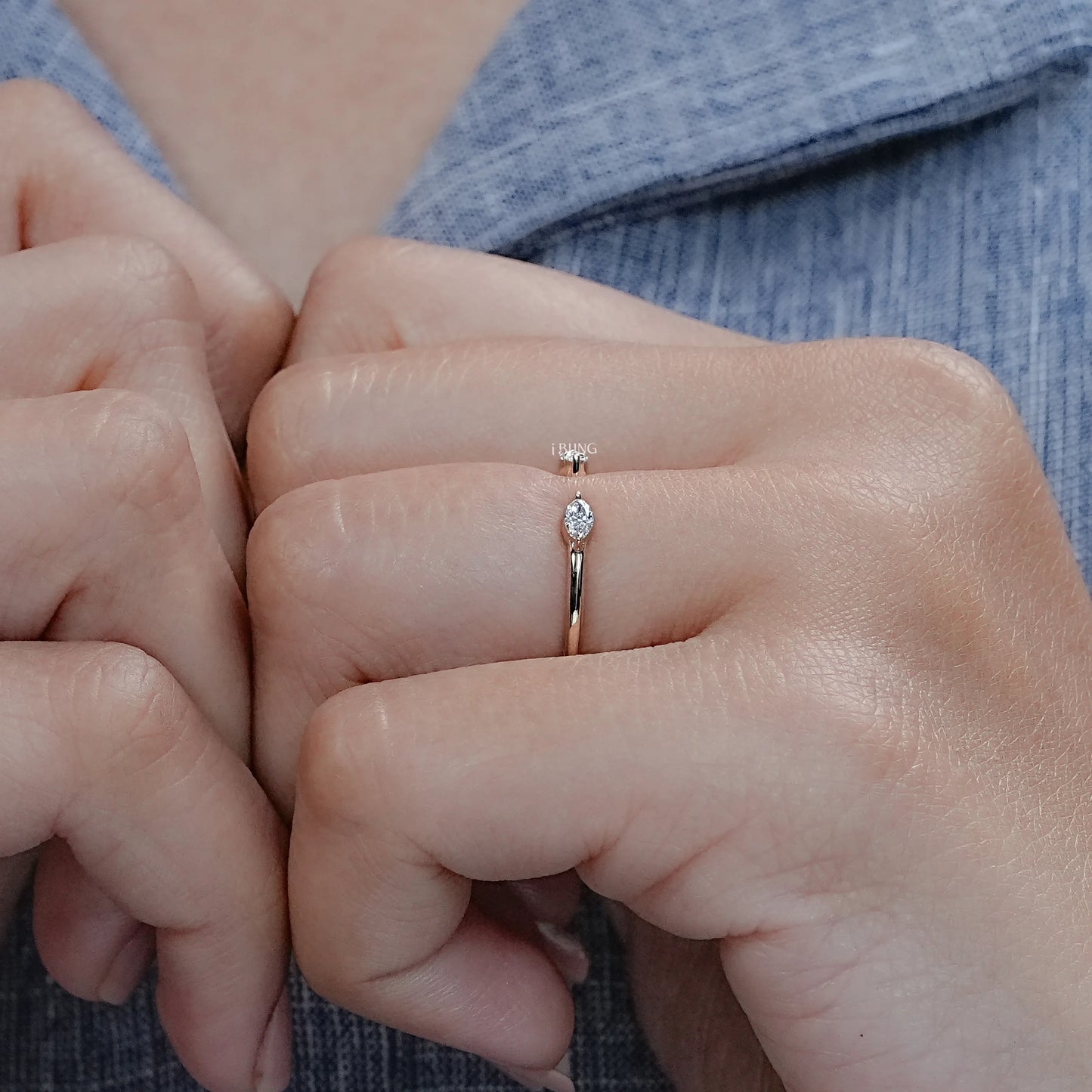 Two Stone Marquise Diamond Open Cuff Ring