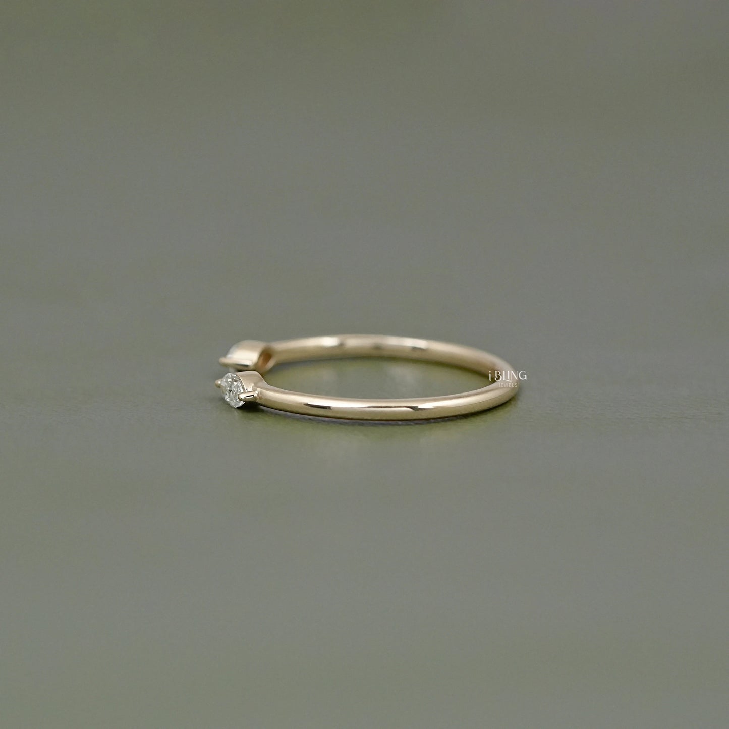 Two Stone Marquise Diamond Open Cuff Ring