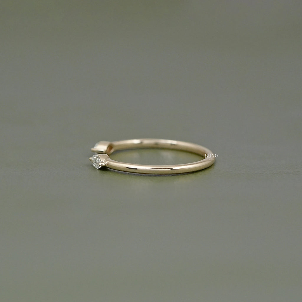 Two Stone Marquise Diamond Open Cuff Ring