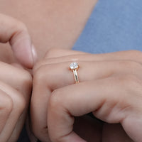 Two Stone Round Diamond Open Cuff Ring