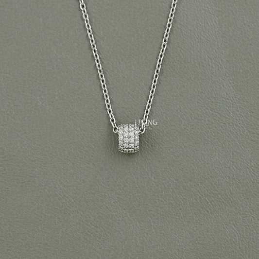 Round Cut CVD Diamond Open Circle Necklace Pendants