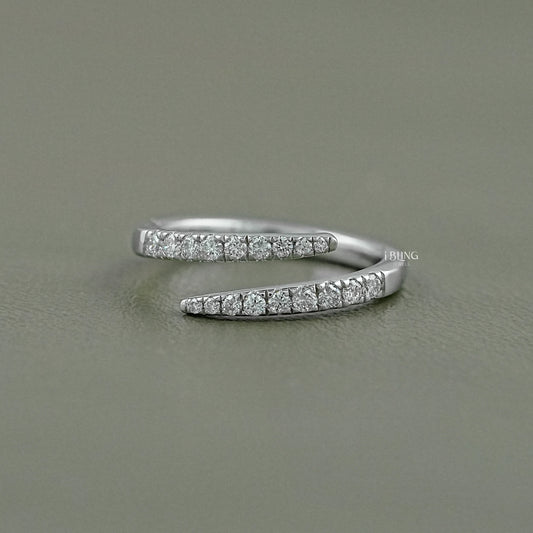 Round Lab Diamond Open Wrap Bypass Ring