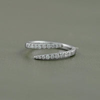 Round Lab Diamond Open Wrap Bypass Ring