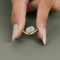 East West Oval Lab Diamond Solitaire Ring