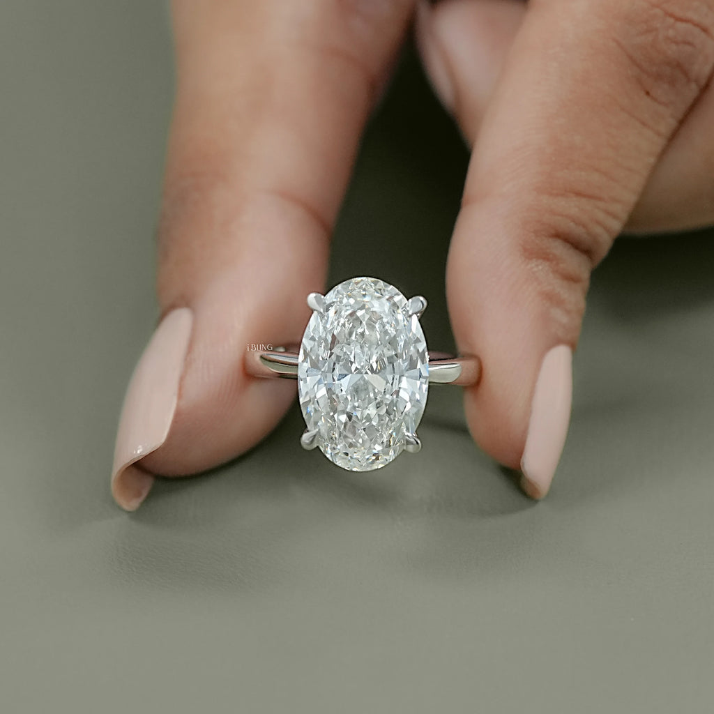 Oval Diamond Bridge Accent Engagement Ring