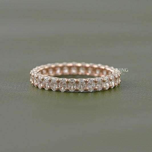 Oval Cut Lab Grown Diamond Eternity Band Wedding Band