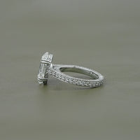 Oval Cut Hidden Halo Pavé Eternity Ring