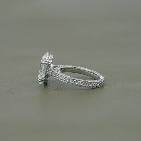 Oval Cut Hidden Halo Pavé Eternity Ring
