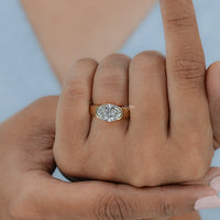 Oval Cut Diamond Half Bezel Set Solitaire Ring