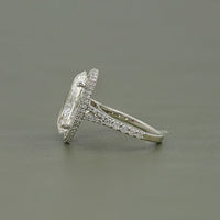 Oval Diamond Split Shank Hidden Halo Ring