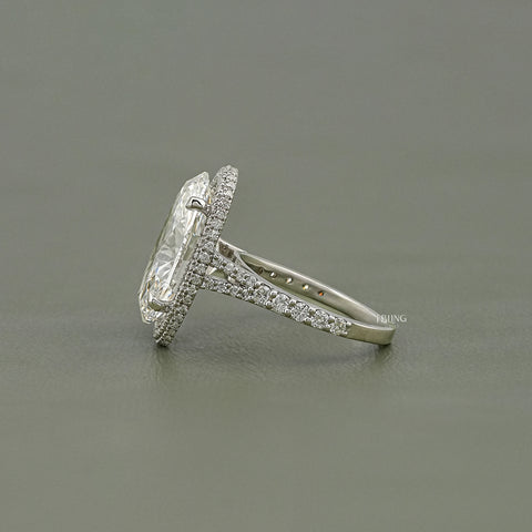 Oval Diamond Split Shank Hidden Halo Ring